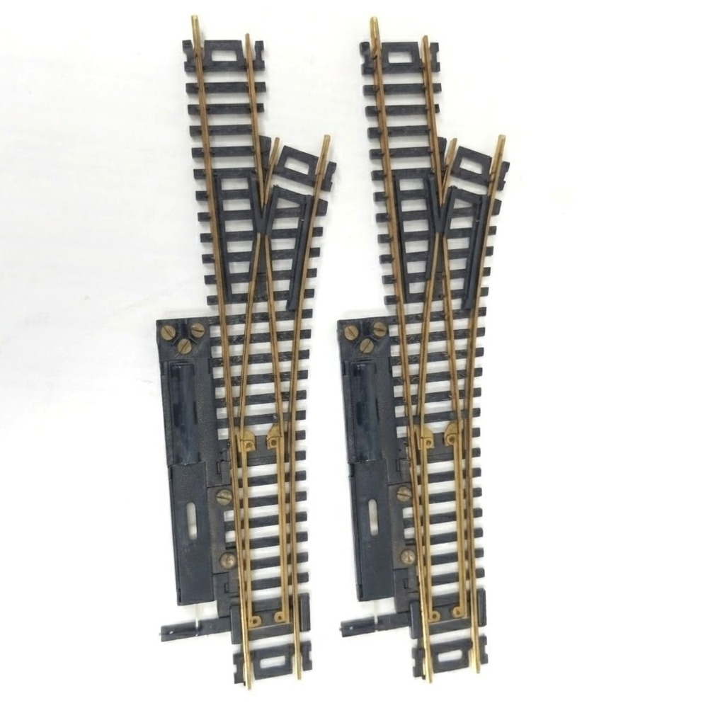 set of 2 Atlas HO Scale Remote Right Hand Switch Track Brass Rail Model Railroad